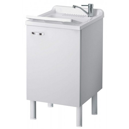 Lavatoio con Mobiletto 50x50 in Legno Pilozzo per Lavanderia da Interno | Bricoshop24