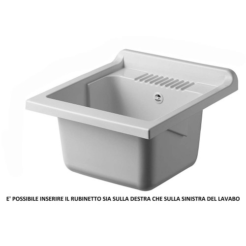 Lavatoio con Mobiletto 50x50 in Legno Pilozzo per Lavanderia da Interno | Bricoshop24