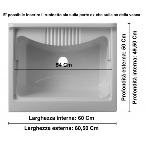 Mobile Lavatoio in Legno da Interno Lavanderia 60x50 Lavandino Pilozzo | Bricoshop24
