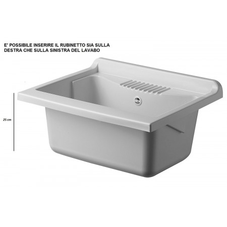 Lavatoio con Mobiletto in Legno Pilozzo 60x60 Sifone Piletta di Scarico | Bricoshop24
