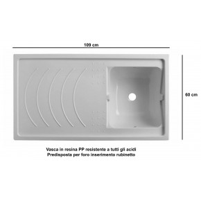 Mobile Lavatrice con Lavatoio in Resina Lavandino Lavanderia | Bricoshop24 2