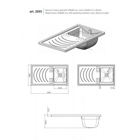 Mobile Lavatrice con Lavatoio in Resina Lavandino Lavanderia | Bricoshop24