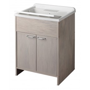 Mobile Lavatoio Rovere 60x50 cm per Interni Esterni Lavabo in Resina