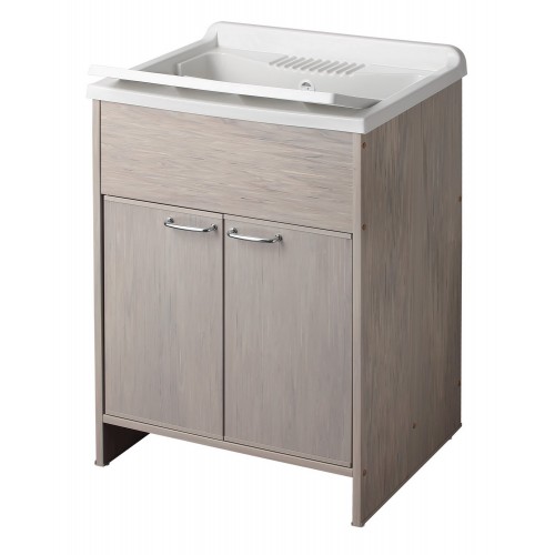 Mobile Lavatoio Rovere 60x50 cm per Interni Esterni Lavabo in Resina