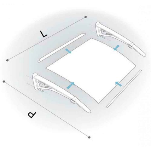 Pensilina 120x100 in Policarbonato Alveolare Trasparente Modulare | BricoShop24