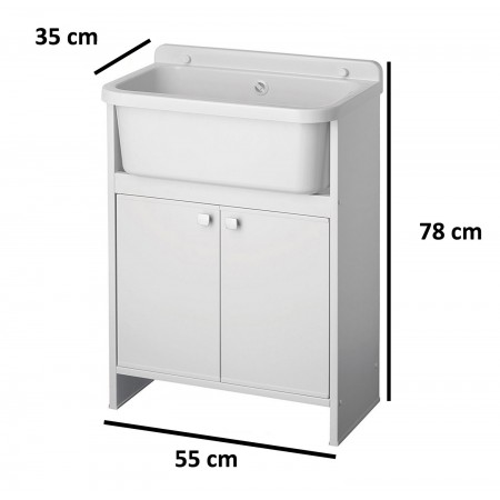 Mobile Lavatoio per Esterno Pilozzo con Mobiletto in Resina | Bricoshop24