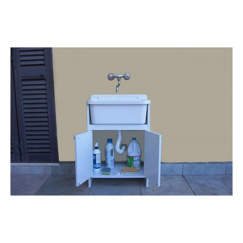 Mobile Lavatoio per Esterno Pilozzo con Mobiletto in Resina | Bricoshop24