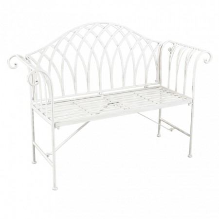 Panchina in Metallo Bianca da Esterno per Giardino | Bricoshop24