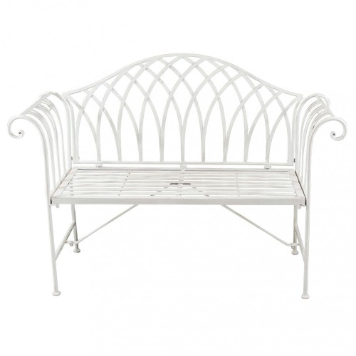 Panchina in Metallo Bianca da Esterno per Giardino | Bricoshop24