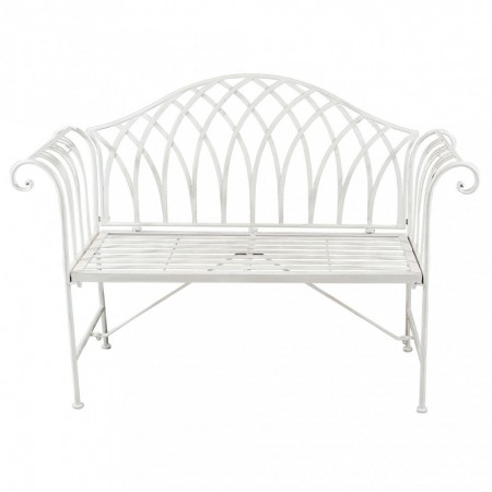 Panchina in Metallo Bianca da Esterno per Giardino | Bricoshop24