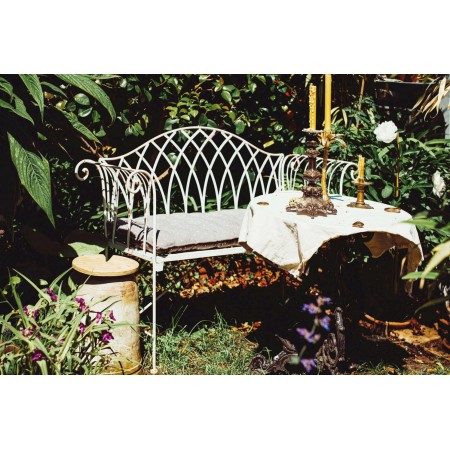 Panchina in Metallo Bianca da Esterno per Giardino | Bricoshop24