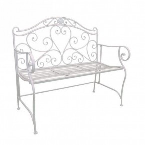 Panchina in Metallo Bianca Antica da Esterno per Giardino | Bricoshop24