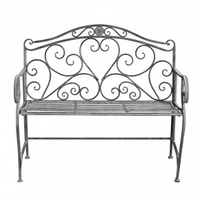 Panchina in Metallo Bianca Ossidato da Esterno per Giardino | Bricoshop24