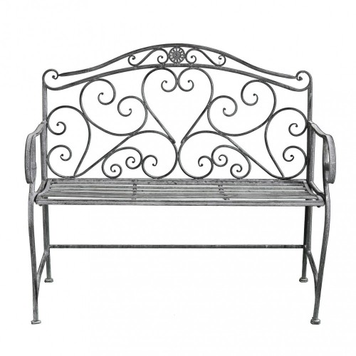 Panchina in Metallo Bianca Ossidato da Esterno per Giardino | Bricoshop24