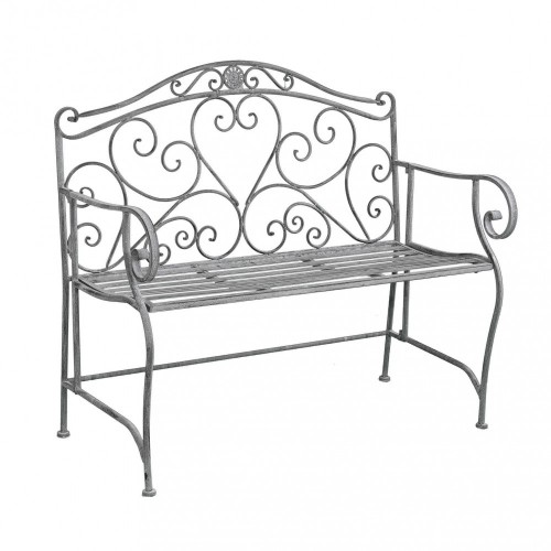 Panchina in Metallo Bianca Ossidato da Esterno per Giardino | Bricoshop24
