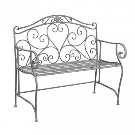 Panchina in Metallo Bianca Ossidato da Esterno per Giardino | Bricoshop24