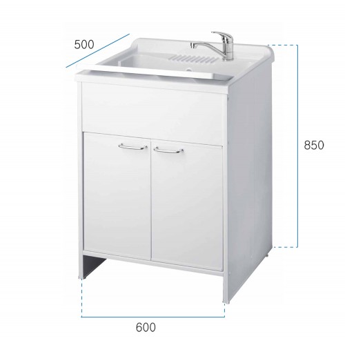 Lavandino da Esterno 60x50 Lavatoio Mobile in Resina da Lavanderia | Bricoshop24
