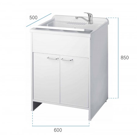 Lavandino da Esterno 60x50 Lavatoio Mobile in Resina da Lavanderia | Bricoshop24