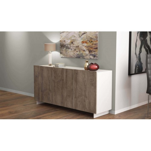 Mobile Credenza in Legno 150 cm Moderna Contenitore Buffet da Soggiorno