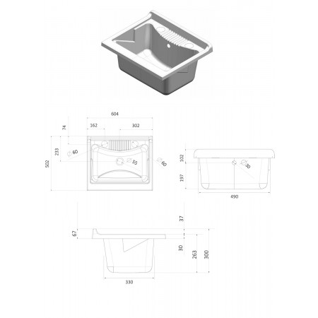Mobile Lavatoio Bianco Doppia Anta in Legno Design Moderno | Bricoshop24