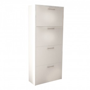 Scarpiera Bianca Slim a 4 Ante Ribalta Doppie Porta Scarpe Salvaspazio