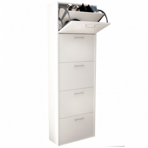 Scarpiera 5 Ante in Legno Design Slim per Entrata Salvaspazio Legno Bianco 2