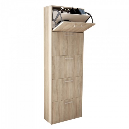 Scarpiera Design Slim Moderno Olmo in Legno 5 Ante Salvaspazio in Legno