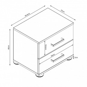 Comodino Camera da Letto Bianco Salvaspazio Moderno con 2 Cassetti 2
