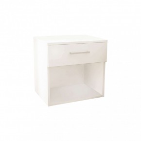 Comodino in Legno Bianco per Camera Cameretta Salvaspazio con Cassetto