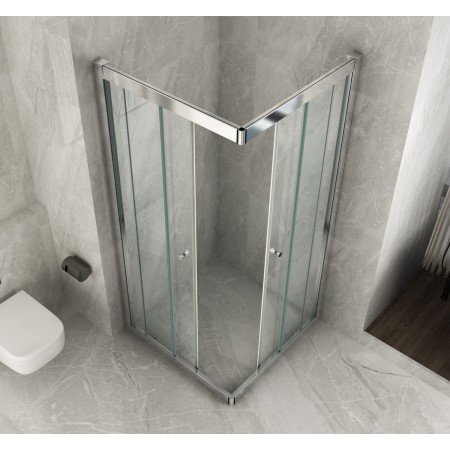 Box Doccia Angolare 70 x 90 100 120 80 x 100 120 2 Ante Scorrevole in Cristallo