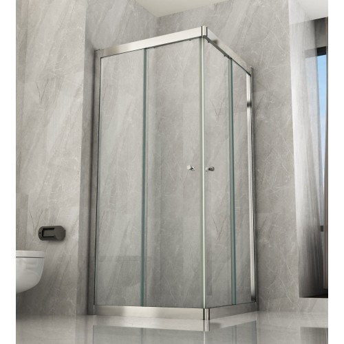 Box Doccia Angolare 70x90 100 120 80x100 120 2 Ante Scorrevole in Cristallo
