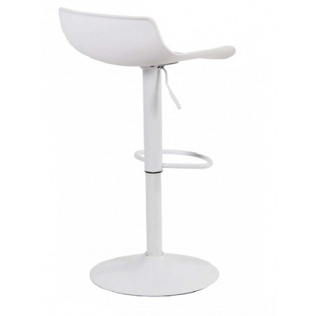 Set 2 sgabelli Alti Bianco Seduta in Plastica da Penisola Cucina