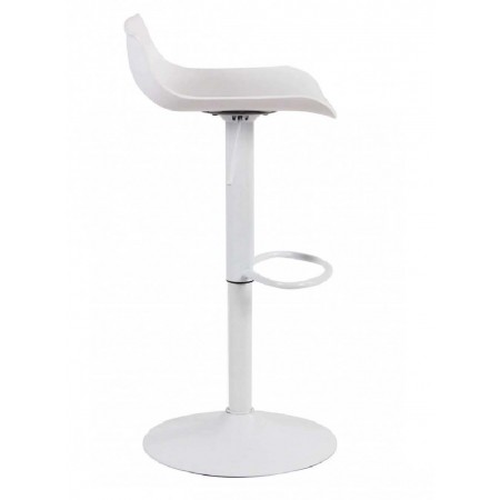 Set 2 sgabelli Alti Bianco Seduta in Plastica da Penisola Cucina