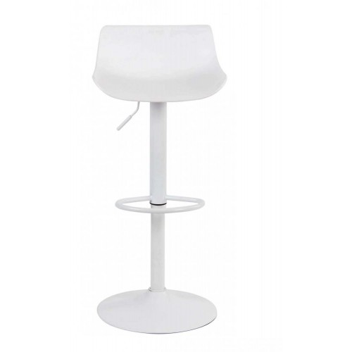 Set 2 sgabelli Alti Bianco Seduta in Plastica da Penisola Cucina