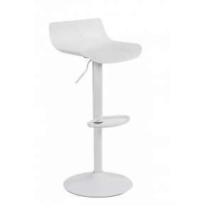 Sgabello Alto in Plastica Bianco da Bar con Schienale Design Moderno