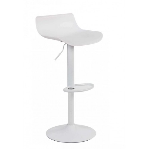 Sgabello Alto in Plastica Bianco da Bar con Schienale Design Moderno