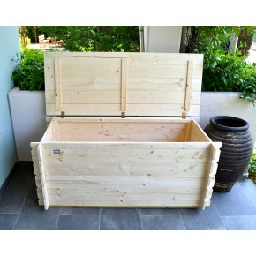 Baule in Legno 130 cm Cassapanca Contenitore Giocattoli con Coperchio 2