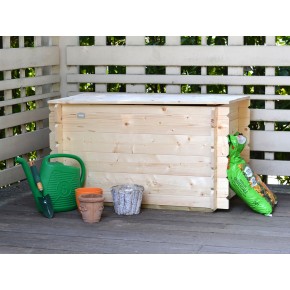 Cassapanca Contenitore Baule in Legno 100 cm Multiuso con Coperchio 2