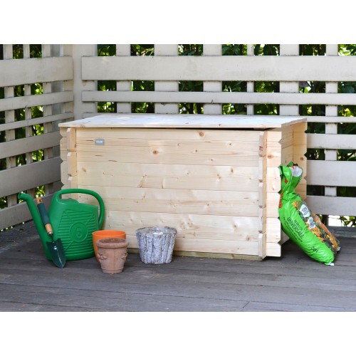 Cassapanca Contenitore Baule in Legno 100 cm Multiuso con Coperchio