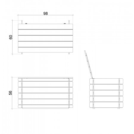 Cassapanca Contenitore Baule in Legno 100 cm Multiuso con Coperchio