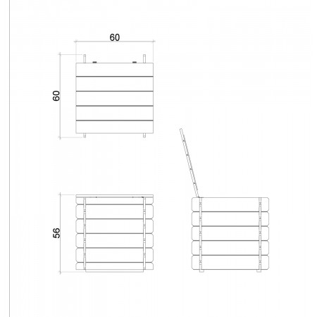 Cassapanca in Legno 60x60 Contenitore Baule Multiuso con Coperchio