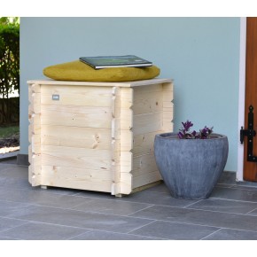 Cassapanca Contenitore Baule in Legno 60x60 Multiuso con Coperchio 2