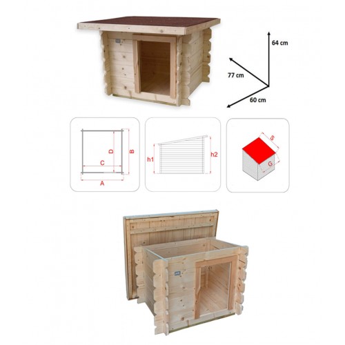 Cuccia in Legno per Cani Taglia Media Piccola da Esterno Giardino