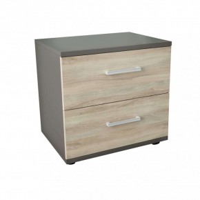 Mobile Comodino con 2 Cassetti Grigio Olmo Camera da Letto Design