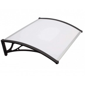 Pensilina 120x80 per Porta Portone da Esterno in Policarbonato Trasparente Antipioggia 2