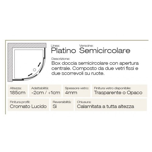 Box Doccia Semicircolare 2 Lati 4mm