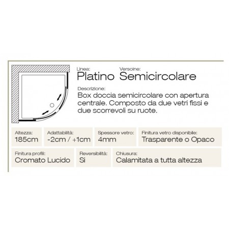 Box Doccia Semicircolare 2 Lati 4mm