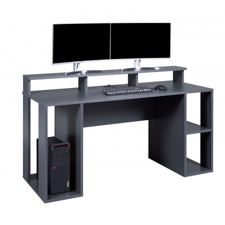 Tavolo Scrivania da Gaming Grande Grigia Porta Pc Ufficio per Gamer