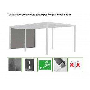 Zanzariera Tenda Laterale 3.4 mt PVC per Pergola Bioclimatica Alliminio