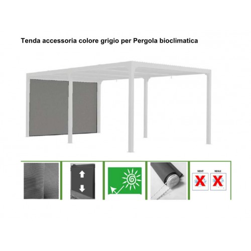Zanzariera Tenda Laterale 3.4 mt PVC per Pergola Bioclimatica Alliminio
